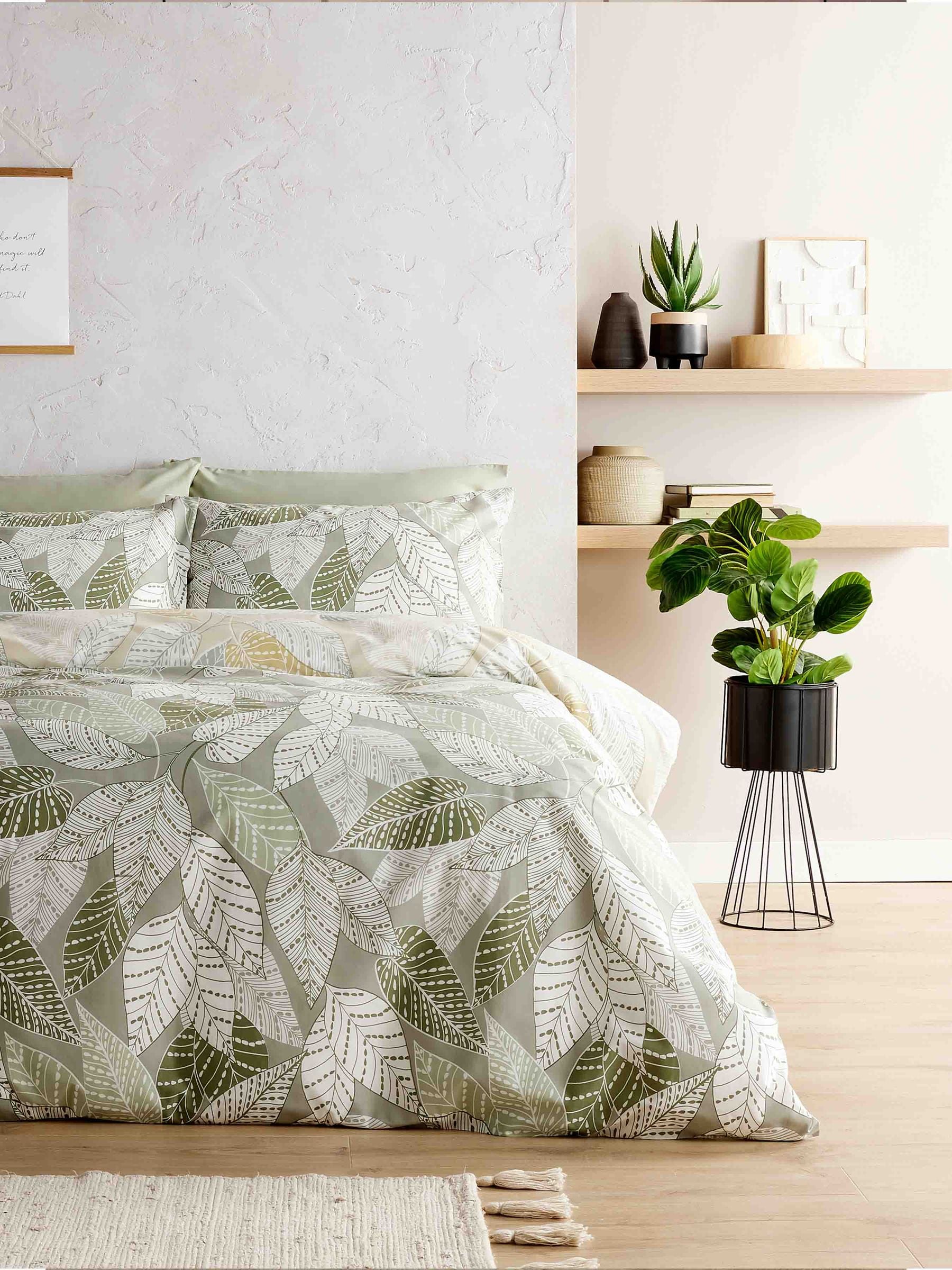 Vantona Green Leaves Duvet Cover Set