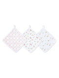 aden + anais pink country floral washcloth 3-pack (British brand)