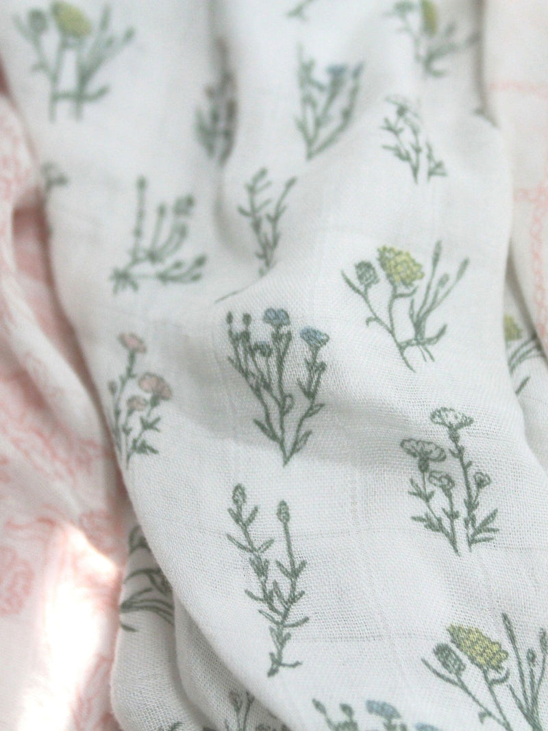 aden + anais baby muslin blankets pink floral print 3 pack, imported from the UK