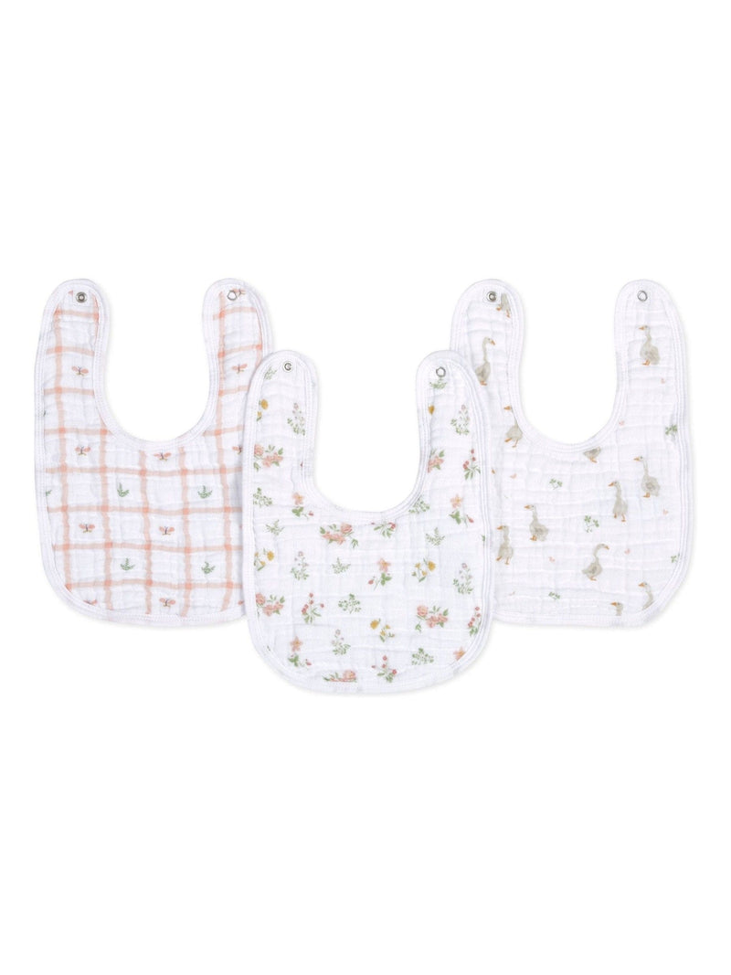 aden + anais pink floral muslin baby snap bibs 3 pack - British product