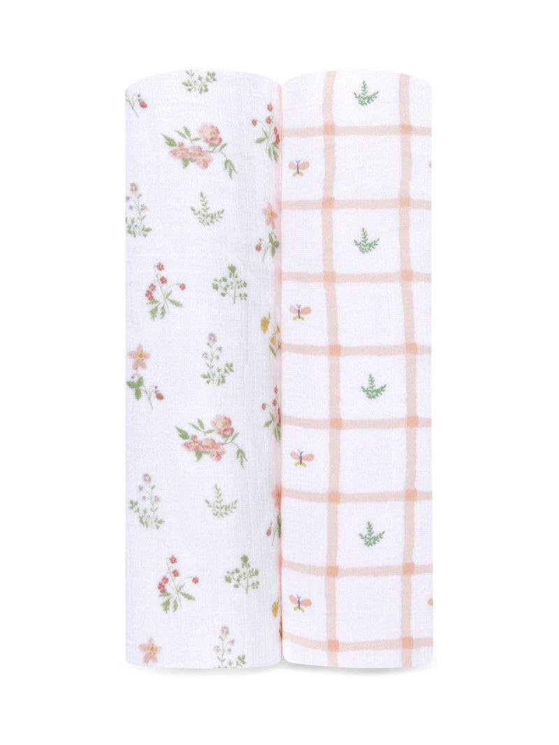 aden + anais muslin baby blanket pink country floral 2 pack - British product