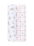 aden + anais muslin baby blanket pink country floral 2 pack - British product
