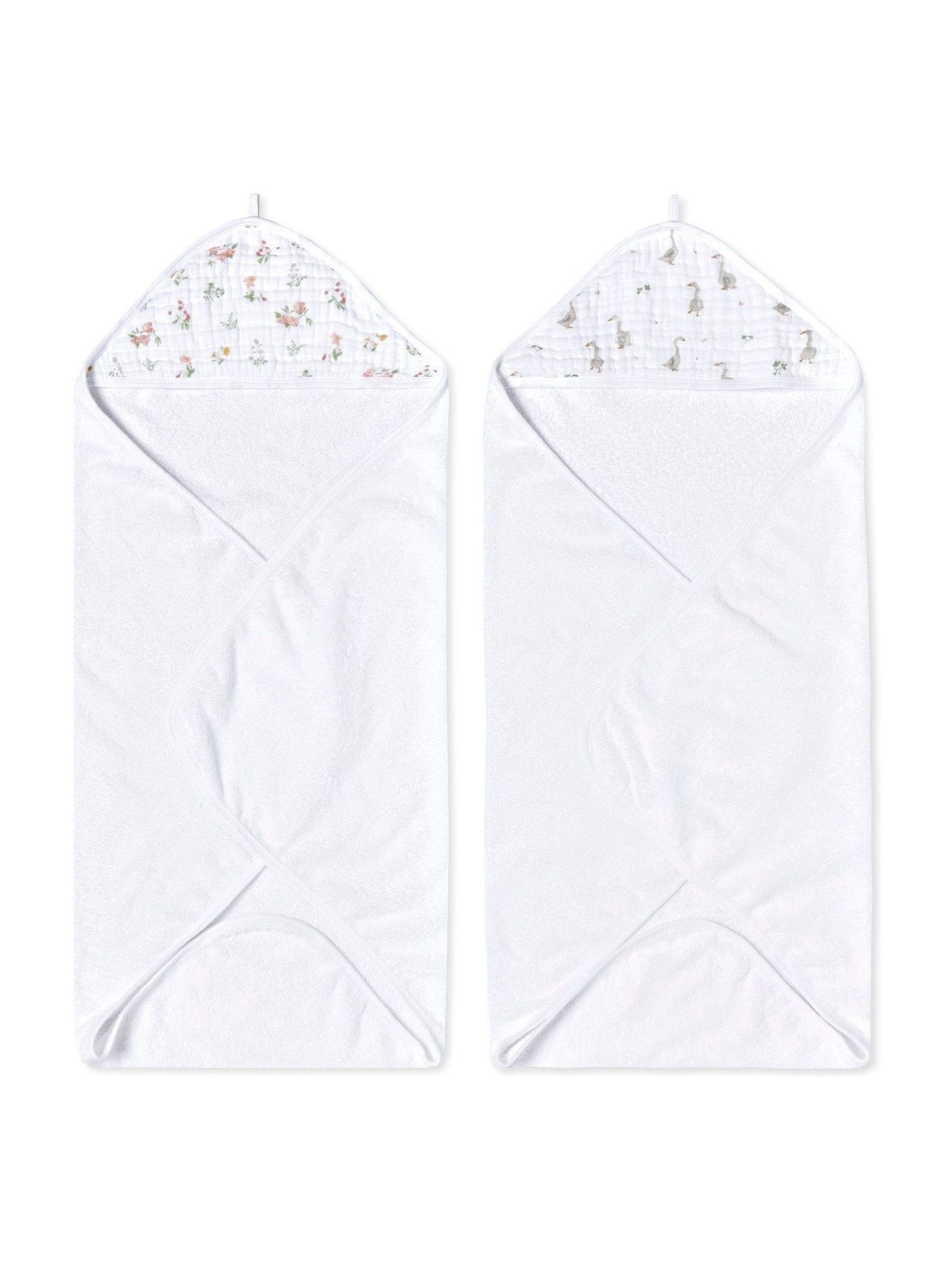 aden + anais hooded towel pink country floral 2 pack (British brand)