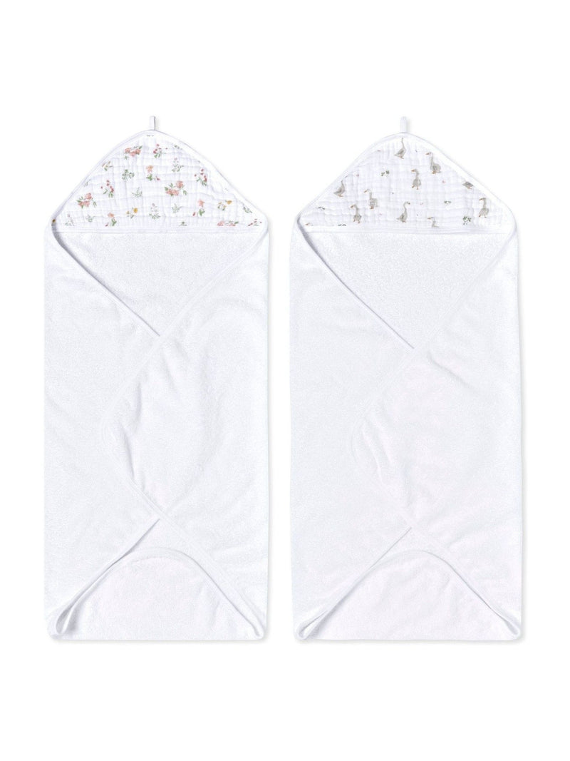 aden + anais hooded towel pink country floral 2 pack (British brand)