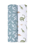aden+anais muslin baby blanket Dino Jungle 2 pack - British product