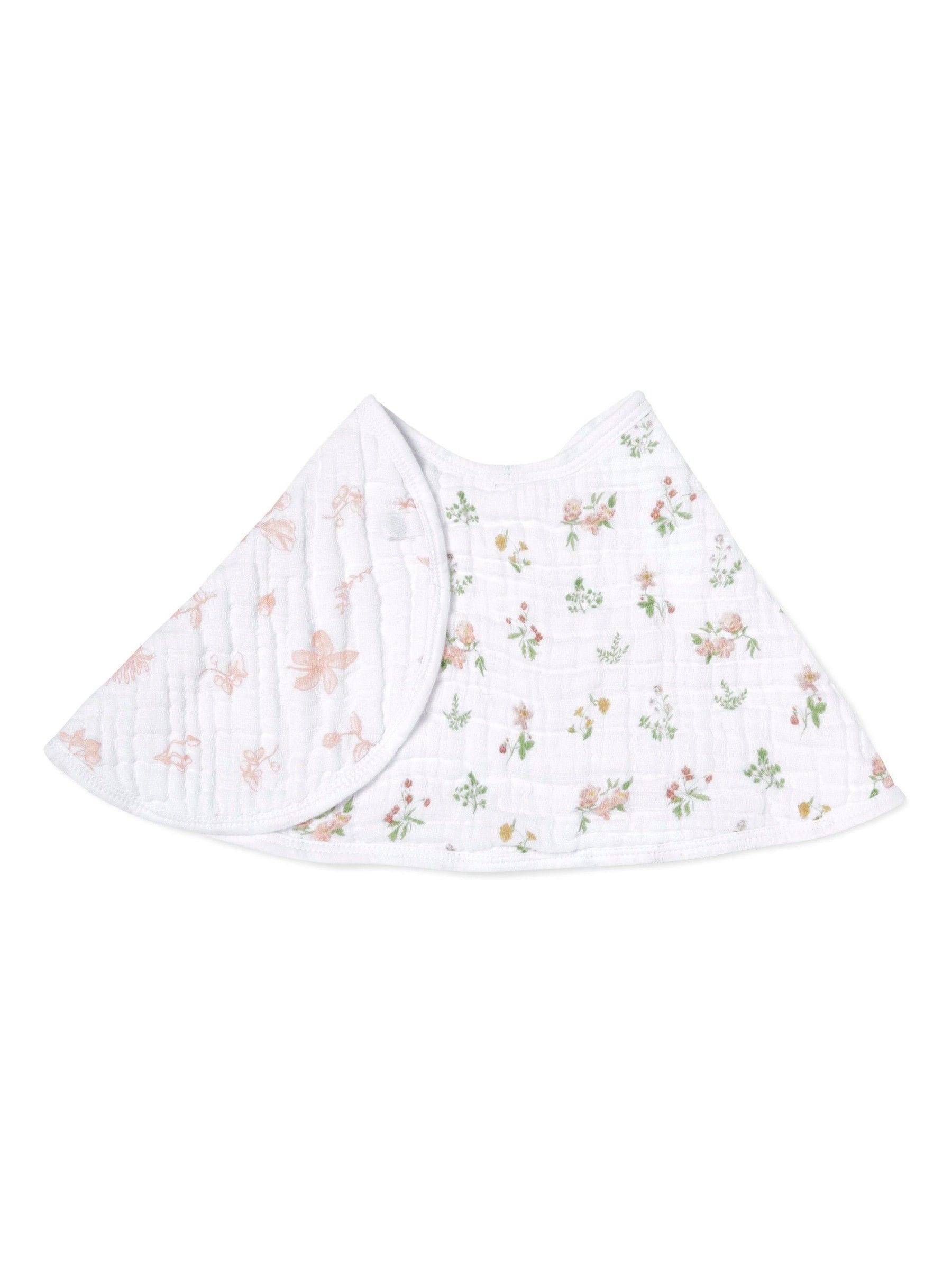 aden + anais baby burpy bib pink essentials country floral 57cm, imported from the UK
