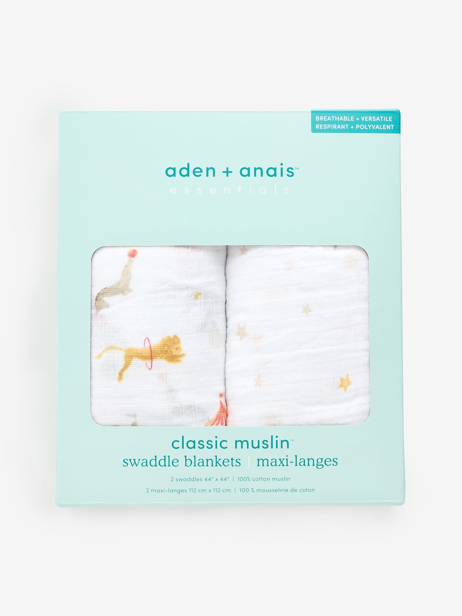 aden + anais White Essentials muslin blankets 2 pack - British product