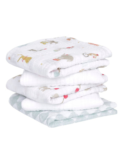 Next aden + anais White Essentials Elephant Circus 100% Cotton Muslin Squares 5 Pack- Buy online at McGrocer
