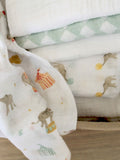 aden + anais muslin squares 5 pack 60x60cm Elephant Circus (British brand)