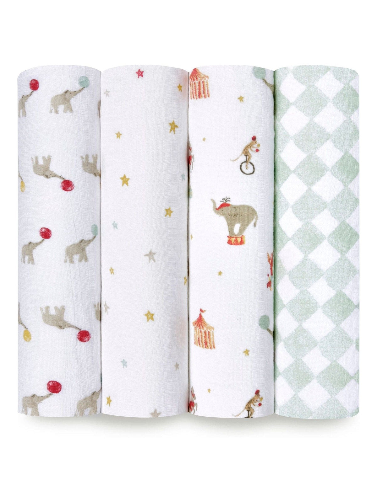 aden + anais muslin blankets Elephant Circus 4 pack, UK version