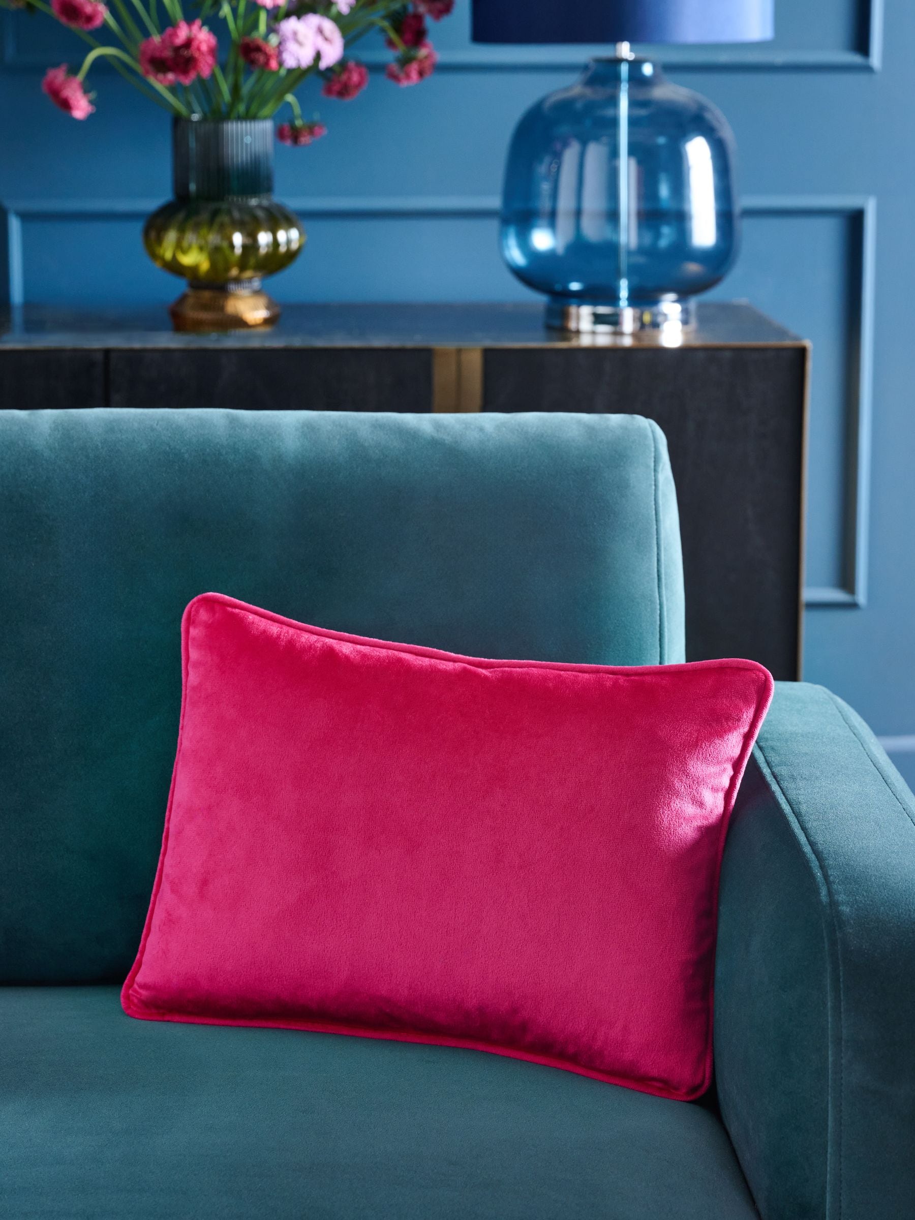 Navy Velvet Cushion 59 x 59cm