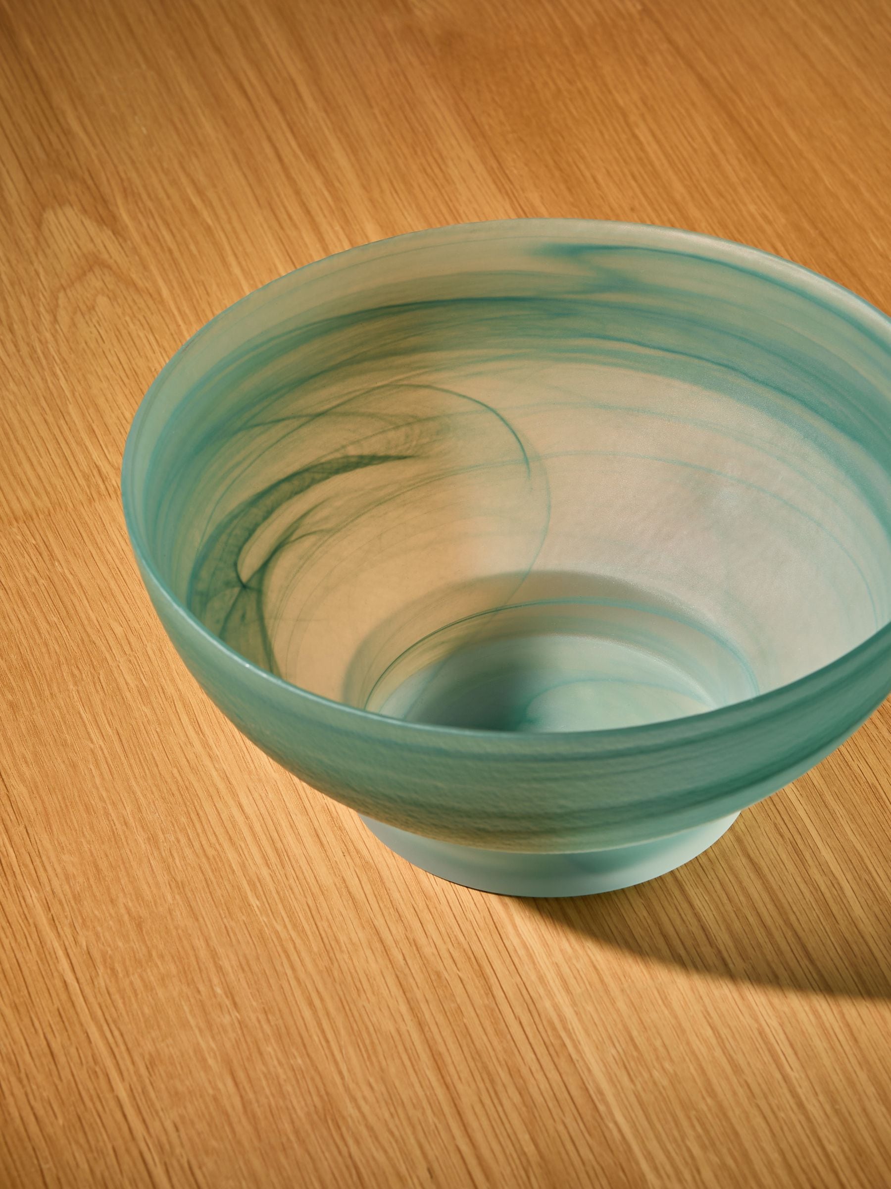 MADE.COM blue Alysa swirl glass fruit bowl (British brand)