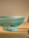 MADE.COM blue Alysa swirl glass fruit bowl (British brand)