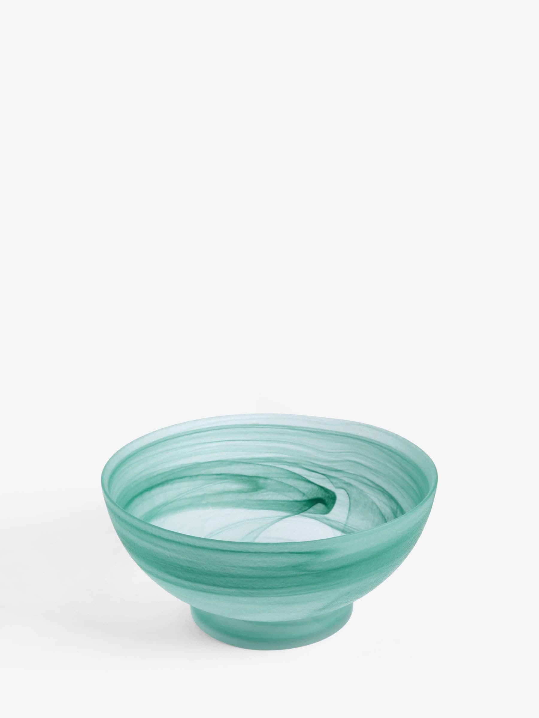 MADE.COM blue Alysa swirl glass fruit bowl (British brand)