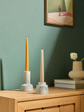 MADE.COM marbled teal taper candle holders set of 2, imported from the UK