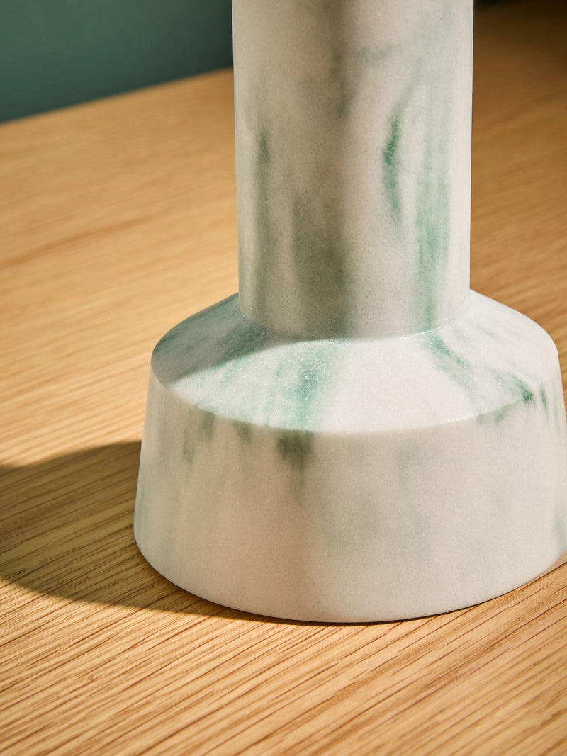 MADE.COM marbled teal taper candle holders set of 2, imported from the UK