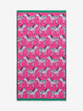 Pink Zebra cotton towels with zebra print, imported from the UK