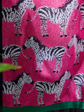 Pink Zebra cotton towels with zebra print, imported from the UK