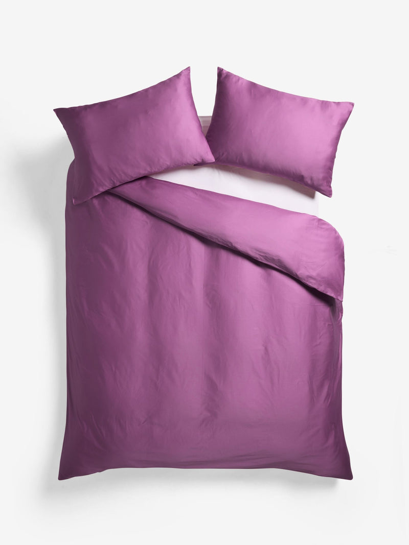 Duvet Cover Set Orchid Pink Sateen Super King, imported from the UK