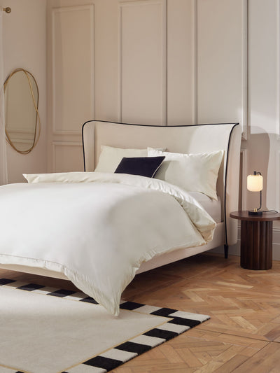 Next Ivory Collection Luxe 300 Thread Count Cotton Sateen Duvet Cover and Pillowcase Bedding Set- Buy online at McGrocer