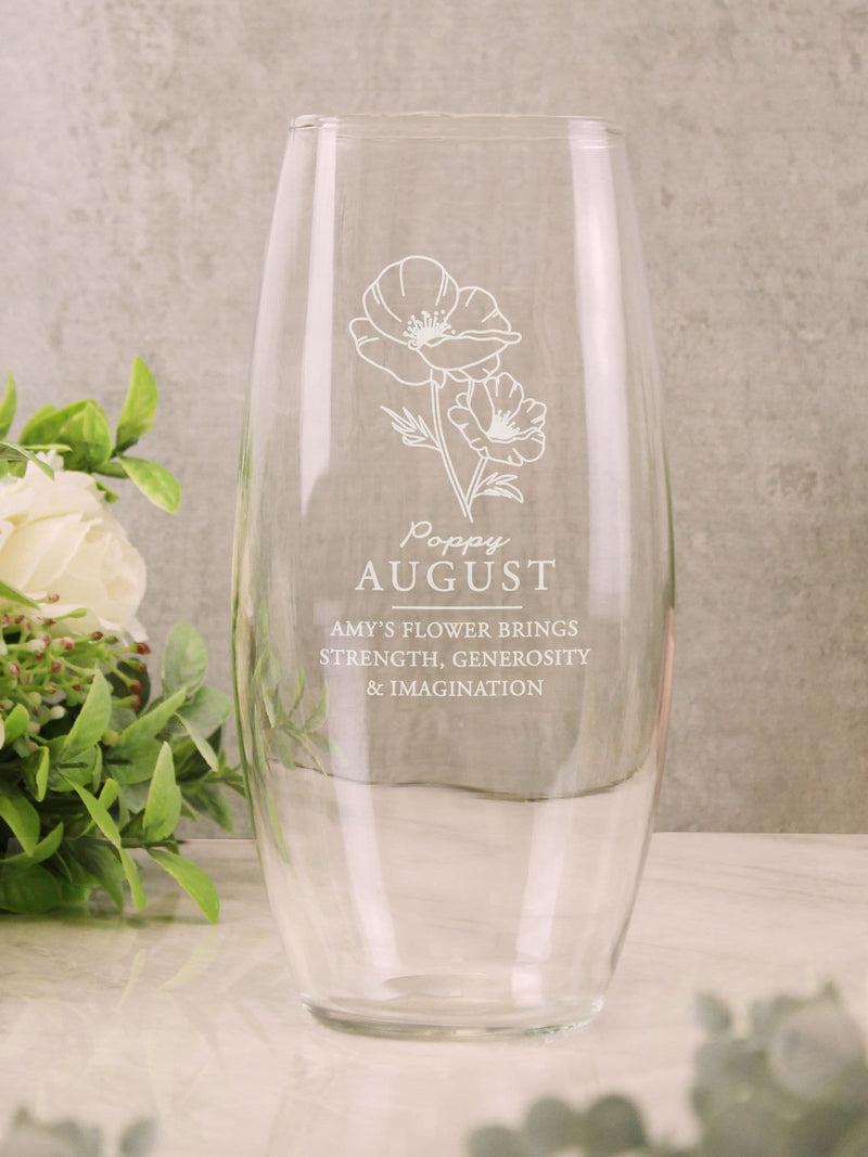 PMC Personalised August Birth Flower Bullet Vase, imported from the UK