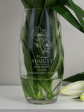 PMC Personalised August Birth Flower Bullet Vase, imported from the UK