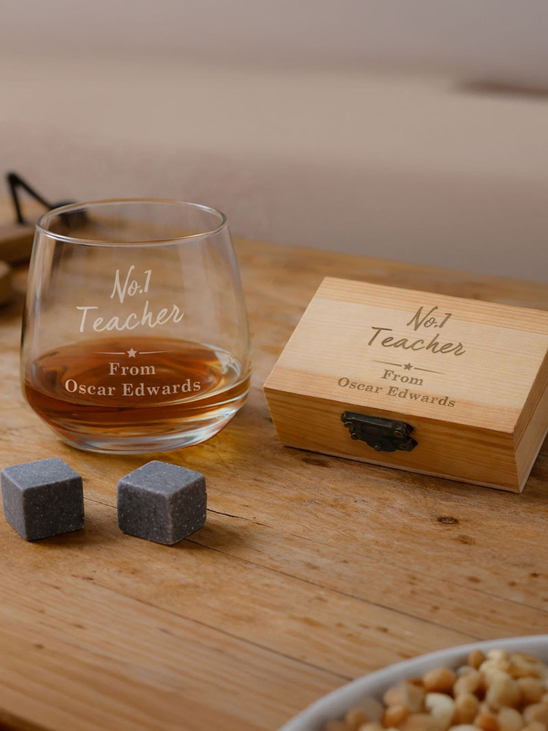 PMC personalised cooling stones and glass set - British product