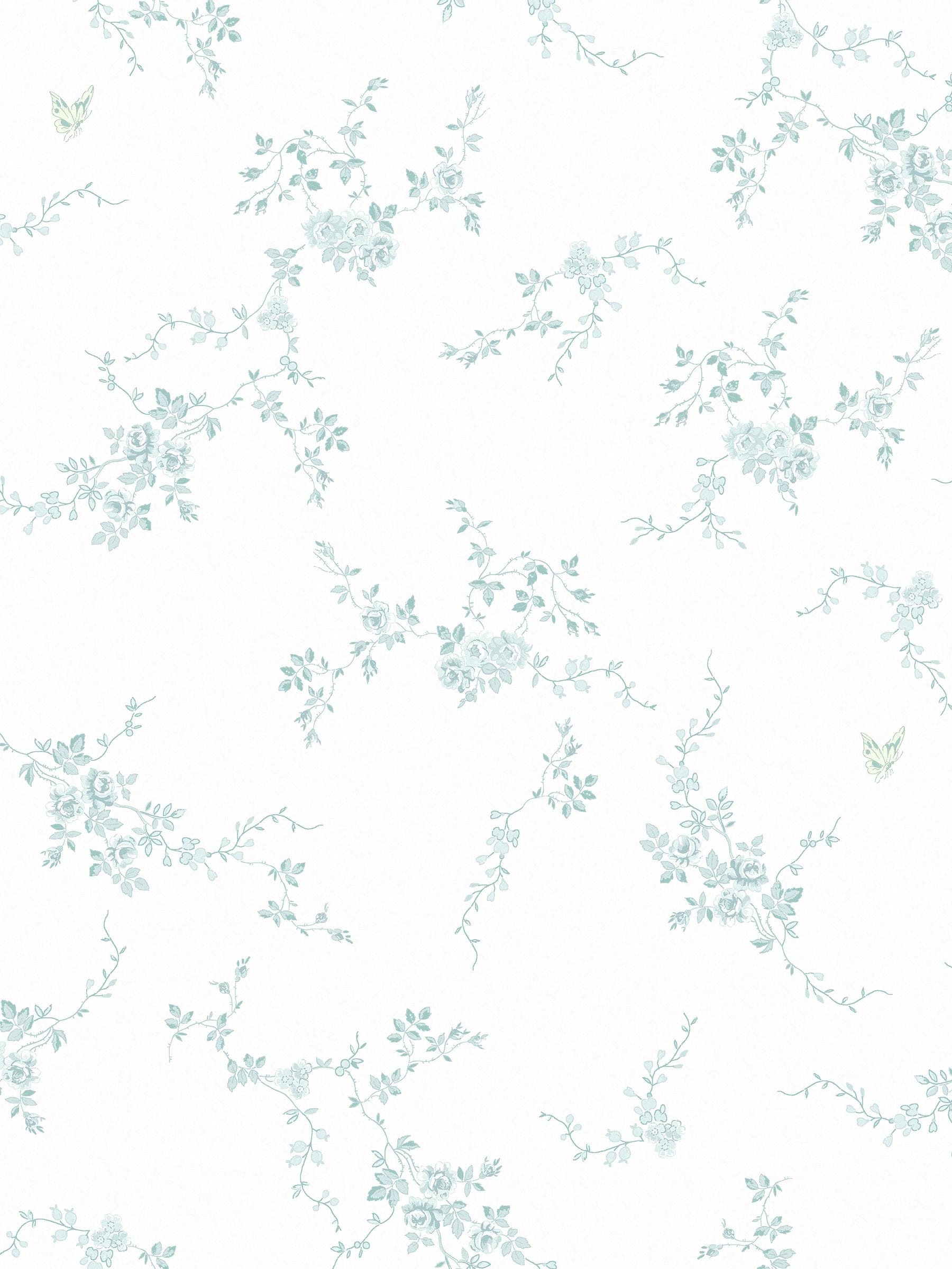 Shabby Chic Duck Egg Butterflies wallpaper 10m roll, imported from the UK