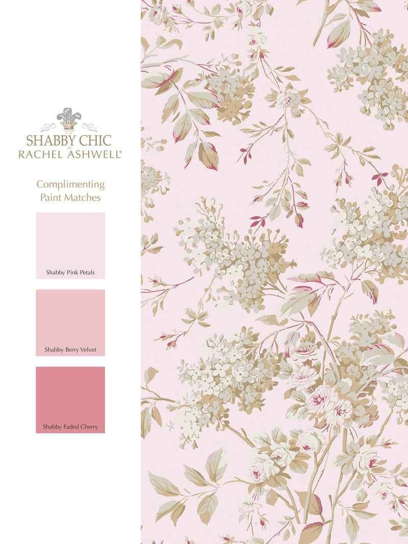 Shabby Chic Rachel Ashwell Pink Chelsea wallpaper 10M - British product