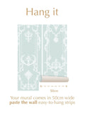 Shabby Chic Blue Panel Francaise mural 4M, UK version