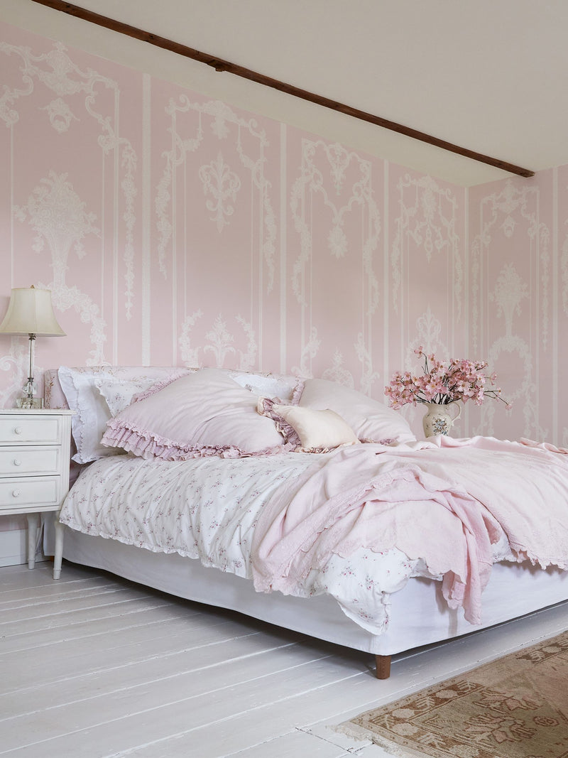 Shabby Chic Blue Panel Francaise Wallpaper Mural 4M