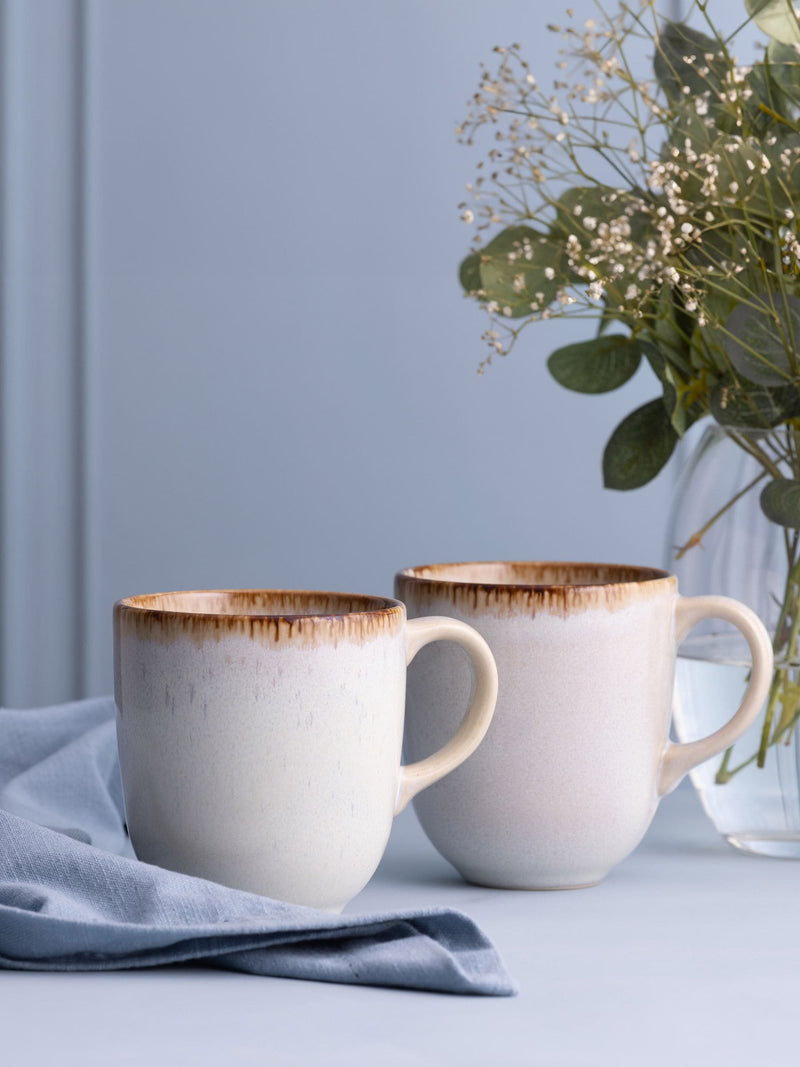 Mason Cash cream reactive mugs set of 4, imported from the UK