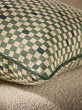 MADE.COM green Desi Geo check cushion 45cm (British brand)