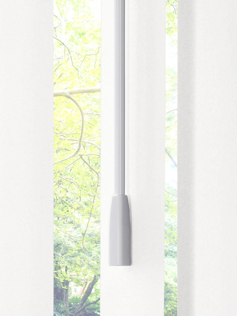 Fiskar made to measure white vertical blinds (British brand)