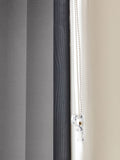 Fiskar made to measure grey vertical blinds (British brand)