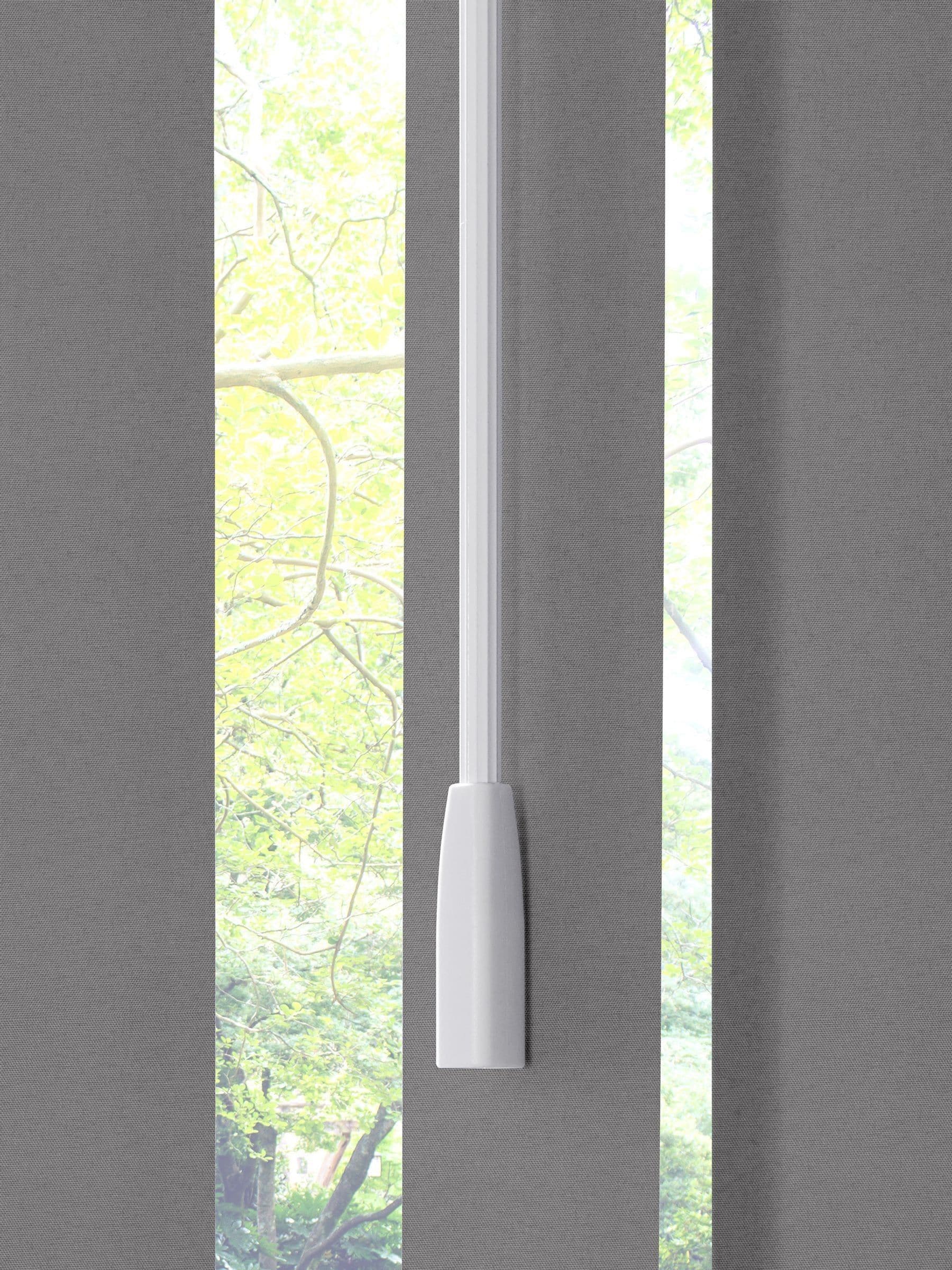 Fiskar made to measure grey vertical blinds (British brand)