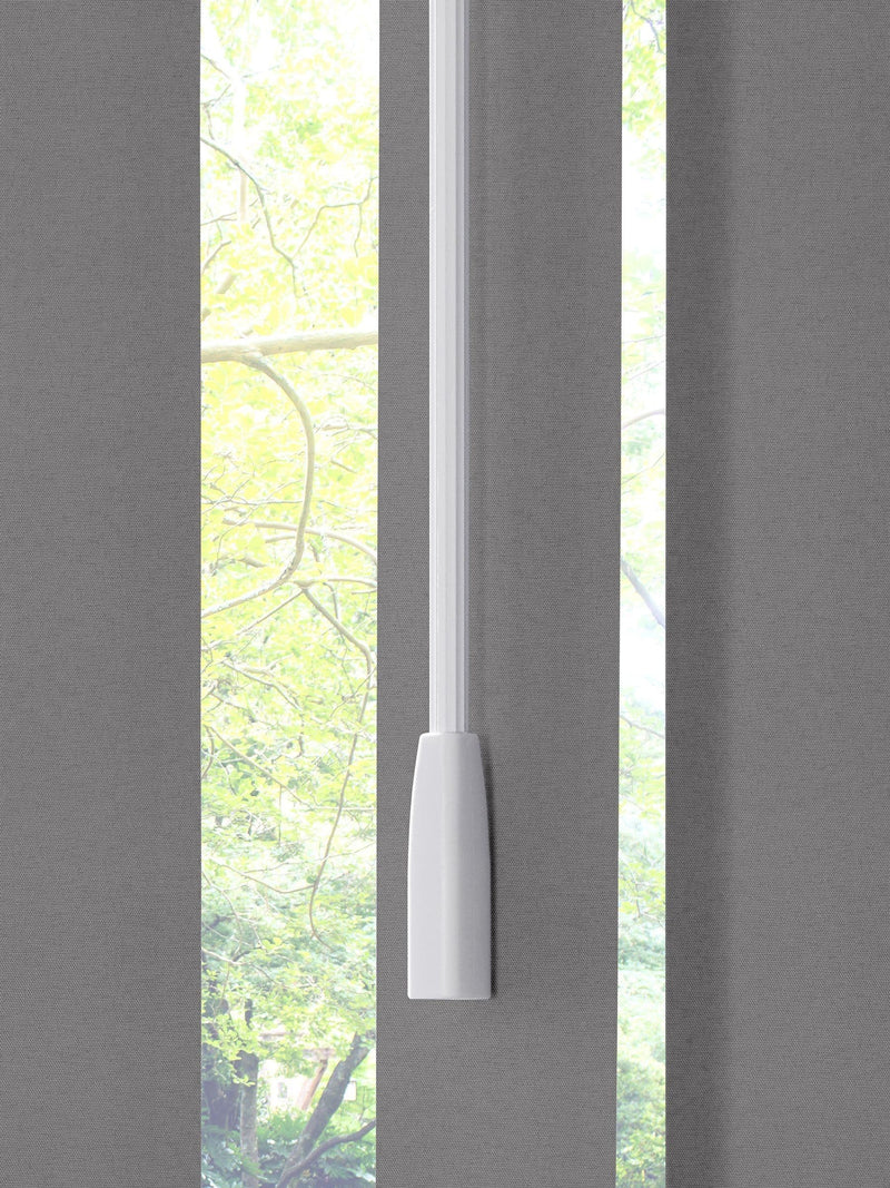 Fiskar made to measure grey vertical blinds (British brand)