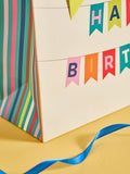 Teal blue bunting gift bag set with card - imported from the UK