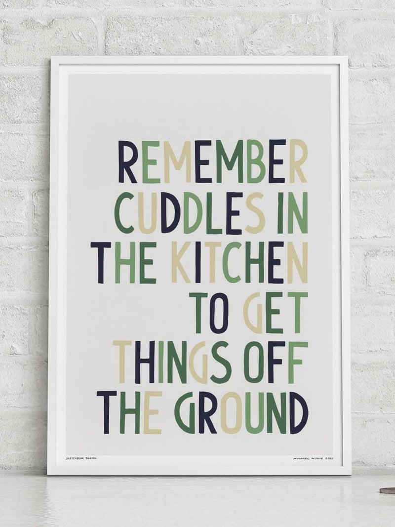 Sketchbook Design framed lyric print white A4, UK version