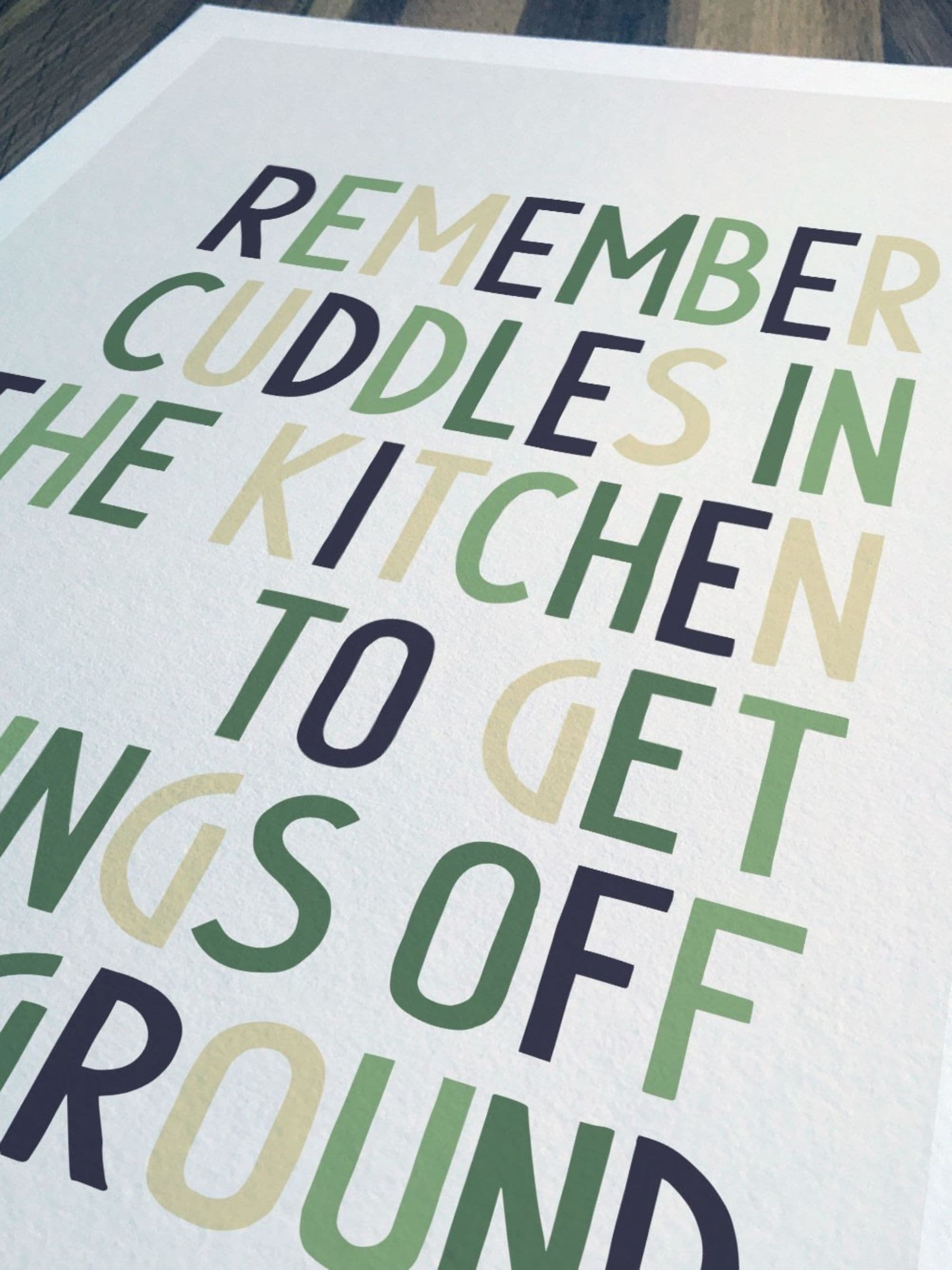 Sketchbook Design framed lyric print white A4, UK version