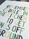 Sketchbook Design framed lyric print white A4, UK version
