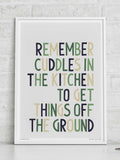 Sketchbook Design framed lyric print white A4, UK version