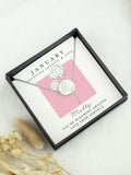 PMC personalised January birth flower necklace - British product