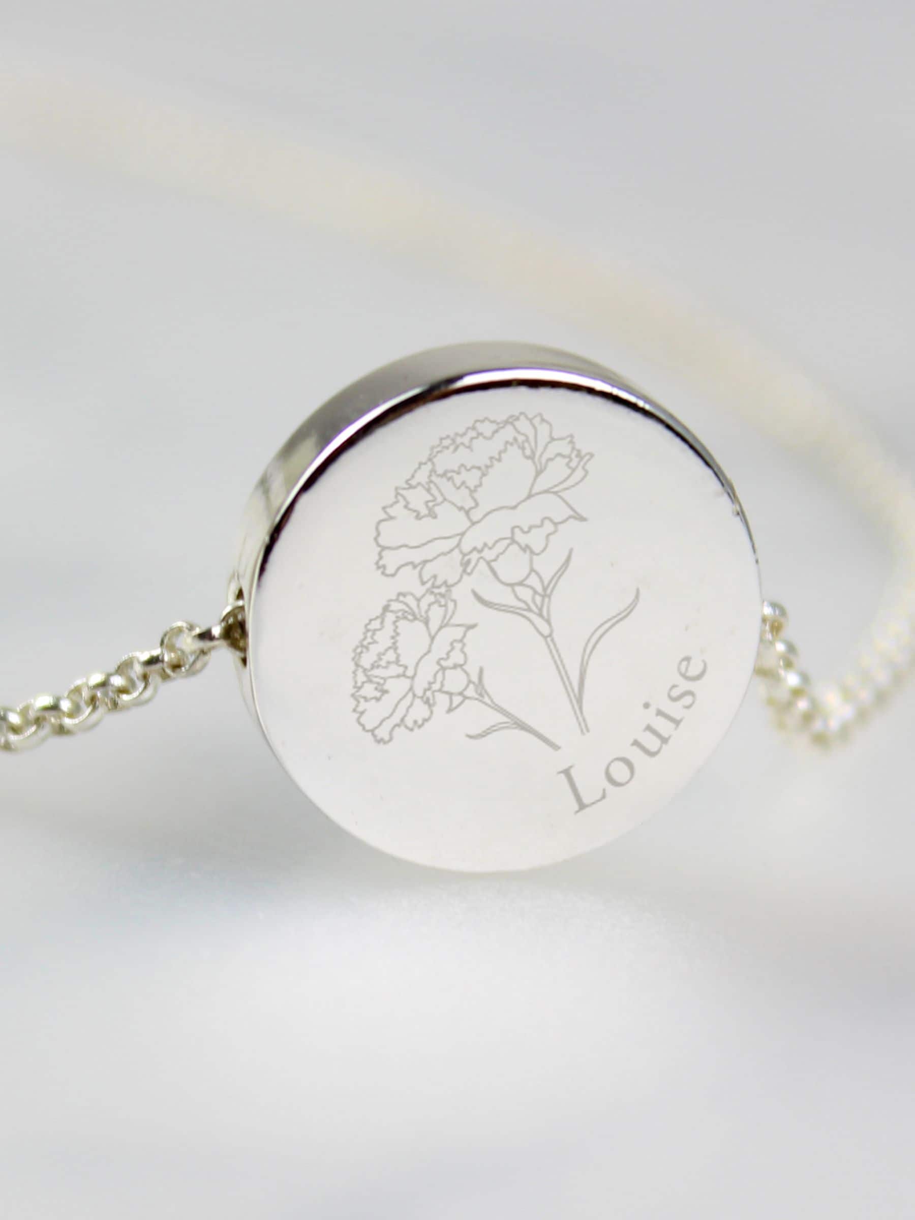 PMC personalised January birth flower necklace - British product