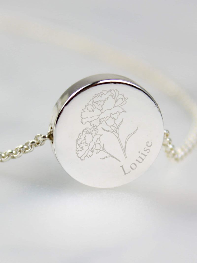 PMC personalised January birth flower necklace - British product