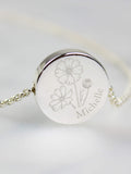 PMC October birth flower necklace personalised, UK version