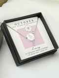 PMC October birth flower necklace personalised, UK version