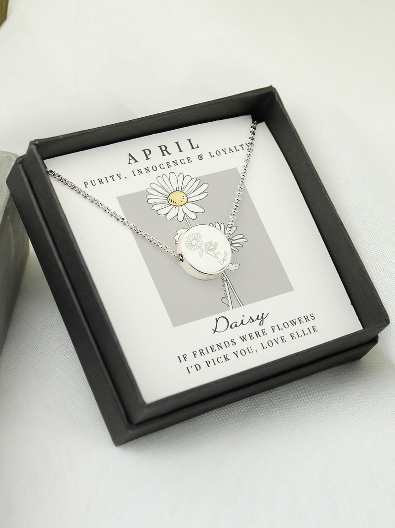PMC personalised April birth flower necklace 19.5 inches (British brand)