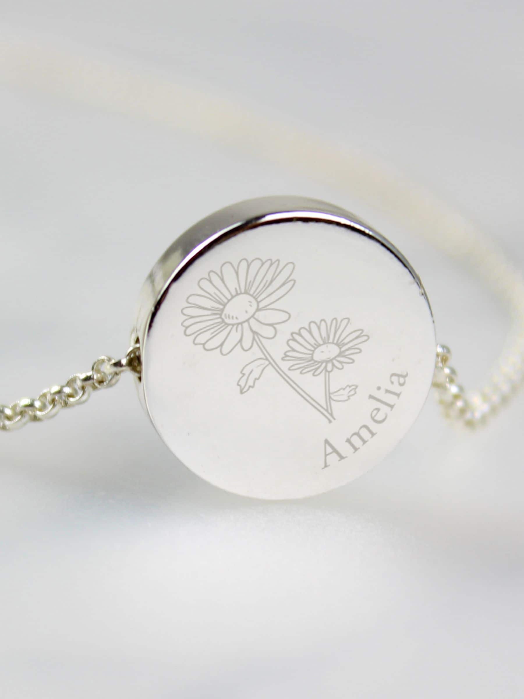 PMC personalised April birth flower necklace 19.5 inches (British brand)