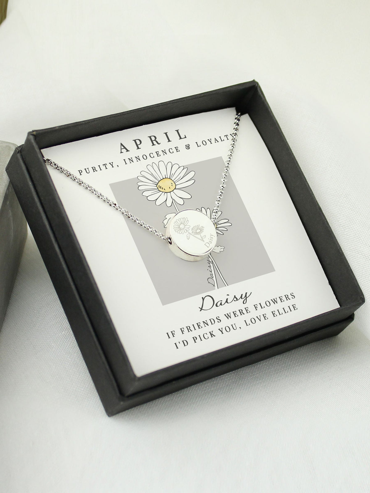 PMC personalised April birth flower necklace 19.5 inches (British brand)